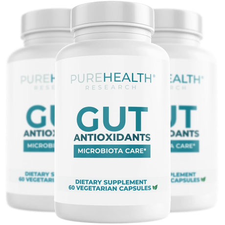 Gut Antioxidant Formula Gut Health Supplements - Antioxidant Supplements for Gut Health and Energy - anti Inflammatory Supplement by Purehealth Research, 3 Bottles