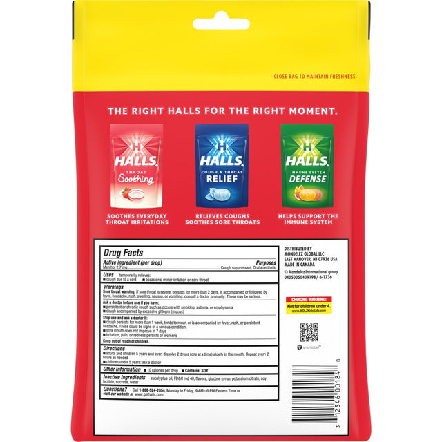 HALLS Relief Strawberry Cough Drops, Economy Pack, 80 Drops