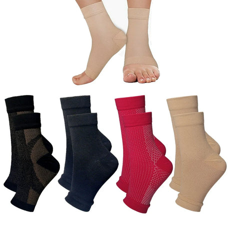 Neuropathy Socks for Women and Men, 4Pairs Soothe Relief Compression Socks, Fitness Compression Socks Elastic Cycling Socks Ankle Brace for Plantar Fasciitis Sleeve Soothexxl