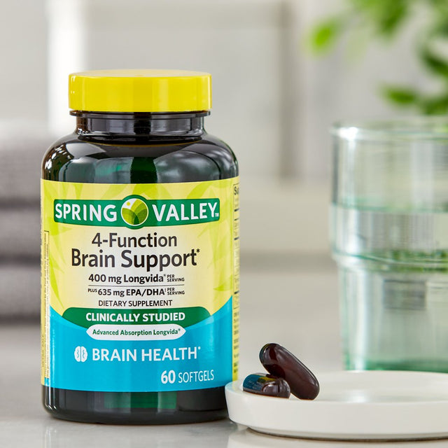 Spring Valley 4-Function Brain Support Dietary Supplement, 60 Count