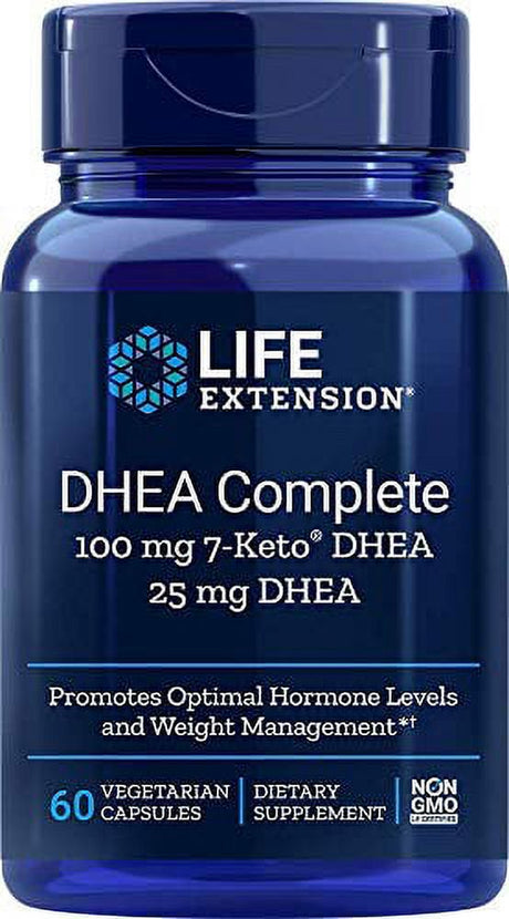 Life Extension Dhea Complete (7-Keto Dhea 100 Mg and Dhea 25 Mg), 60 Vegetarian Capsules