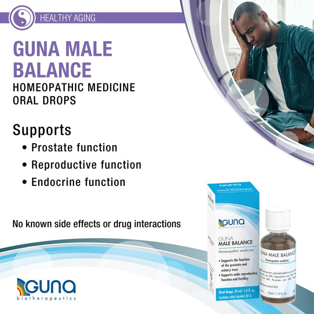 GUNA Male Balance Homeopathic Prostate Support, Urinary Tract Support - 1 Ounce