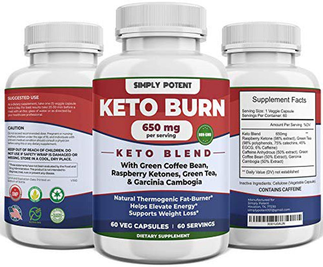 Keto Diet Pills, Weight Loss Keto Pills W/Raspberry Ketone, Garcinia Combogia, Green Tea & Coffee Supplement to Burn Fat & Lose Wt, Enhance Energy & Focus, Buy Risk Free 30 Day Full Refund Guaranteed