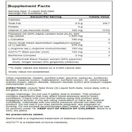 Irwin Naturals L-Citrulline + L-Arginine 60 Sgels