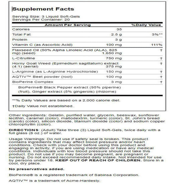 Irwin Naturals L-Citrulline + L-Arginine 60 Sgels