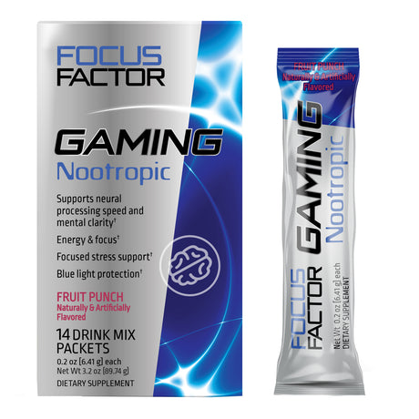 Focus Factor Gaming Nootropic Supplement for Energy, Focus & Blue Light Protection