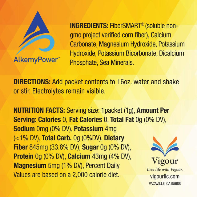 Alkemypower™ Hydration Electrolyte Powder, No Sugars, Salts, Carbs, Flavors or Calories, 100% Natural, Convenient Stick Pack, 30 Count