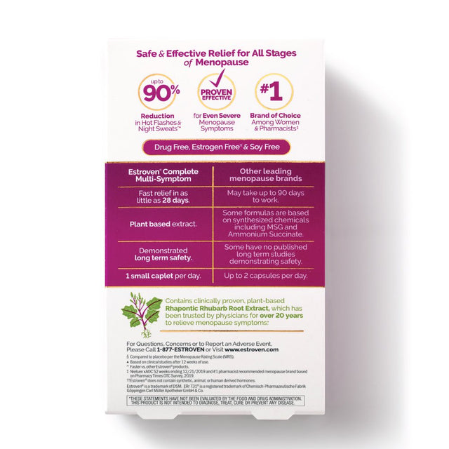 Estroven Complete Multi-Symptom Menopause Relief Caplets, 60 Count