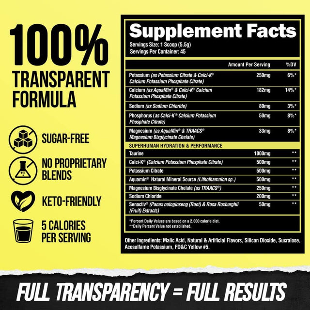 Alpha Lion Superhuman Hydration Supplement, Electrolyte Powder Mix, 10X Electrolyte, Sugar Free, Keto Friendly, Helps with Rapid Hydration & Recovery (45 Servings, Sweet Lemonade)