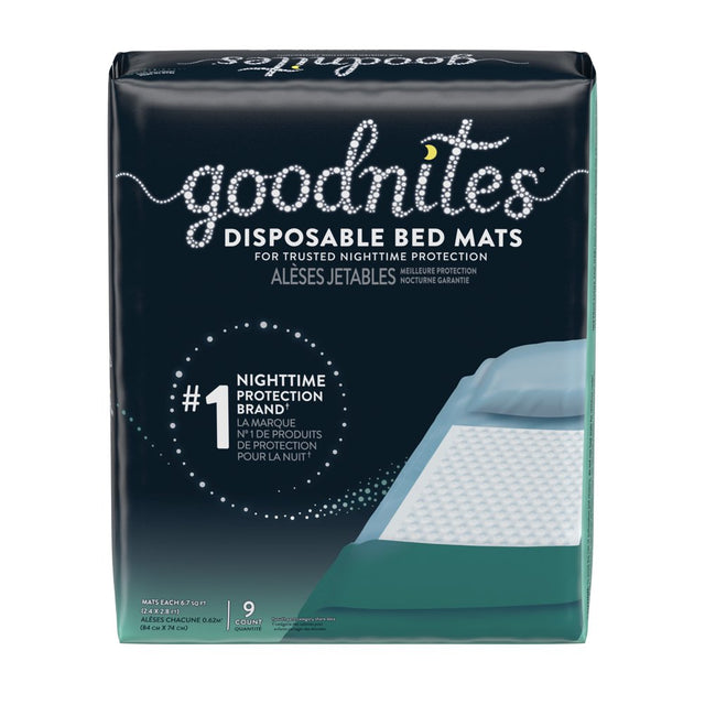 Goodnites Disposable Bed Pads for Bedwetting, 9 Ct (Select for More Options)