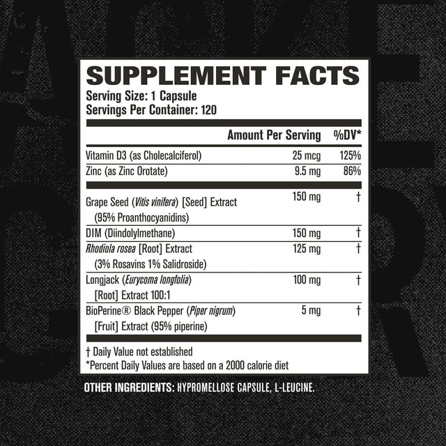 Jacked Factory Androsurge Estrogen Blocker for Men - Natural Vitality Support for Men & anti Estrogen Aromatase Inhibitor - Vitality Booster, Muscle Builder - DIM Long Jack & More, 120 Veggie Pills
