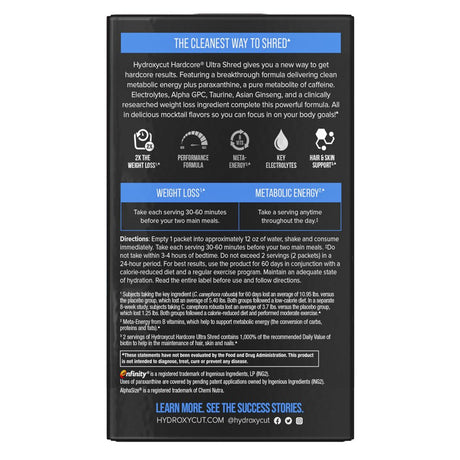 Hydroxycut Hardcore Ultra Shred Weight Loss Drink Mix, Thermogenic Supplement, Tangerine Mimosa, 20 Ct