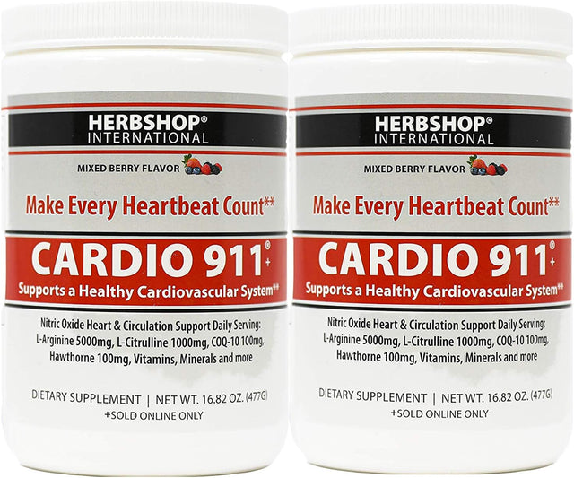 L-Arginine and L-Citrulline, Nitric Oxide Supplement, Mixed Berry Flavor, Pack of 2