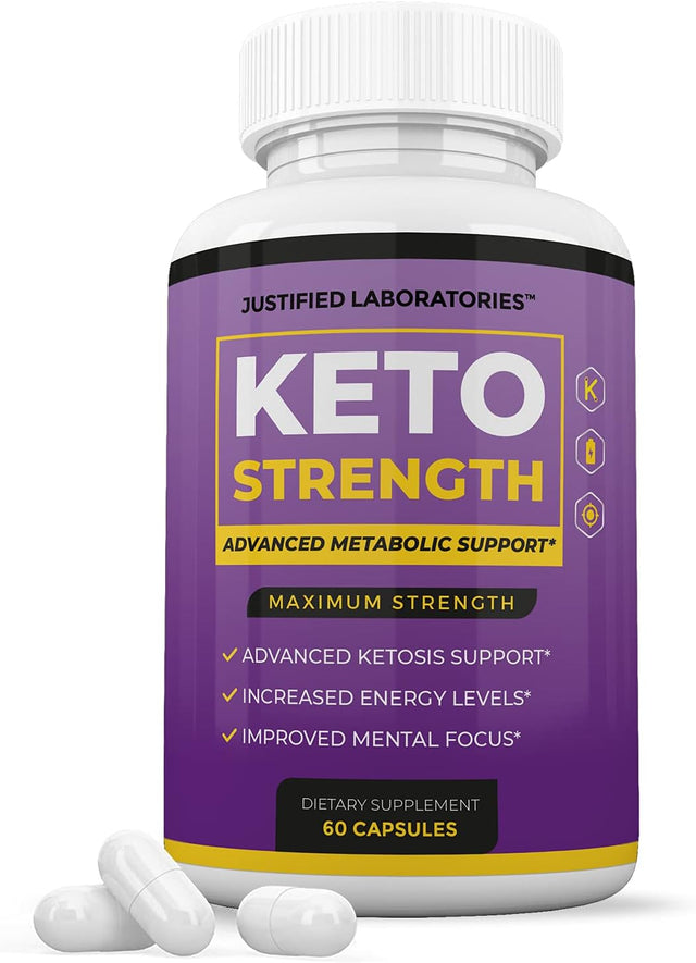 Keto Strength Pills Includes Apple Cider Vinegar Gobhb Strong Exogenous Ketones Advanced Ketogenic Supplement Ketosis Support for Men Women 60 Capsules