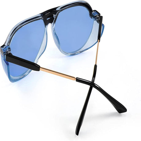 FEISEDY Women Men Vintage Aviator Sunglasses Side Shield Large Sqaure Frame Punk Style UV400 Protection B2237