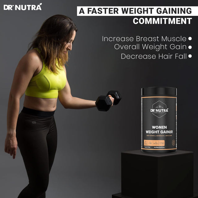 Dr.Nutra Women Weight Gainer for Increase Breast Muscle, Weight Gain and Mass Gain for Women - 500Gm , Chocolate Flavor