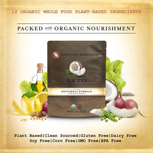 Functional Formularies Ketogenic Meal Replacement Supplement, Add to Your Recipes for Perfectly Balanced Keto Organic Nutrition, 6 Pack