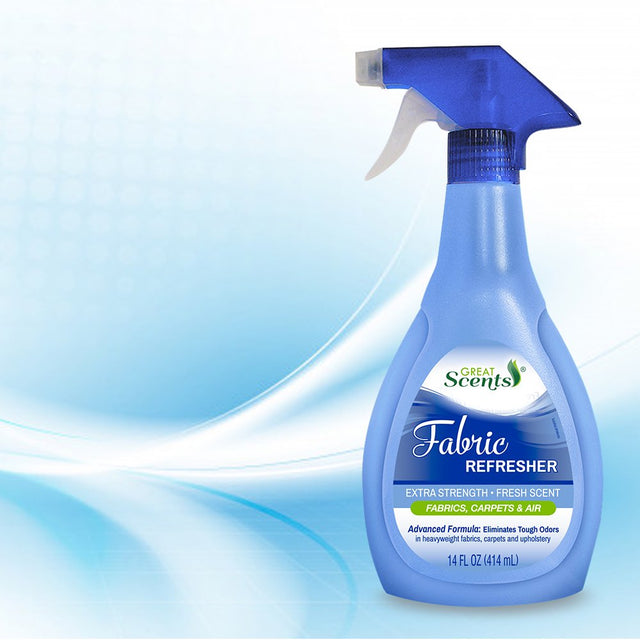 Great Scents Fabric Refresher. Removes Bad Odors from All Types of Fabrics. Advanced Formula. Fresh Scent. 14 Fl.Oz / 414 Ml