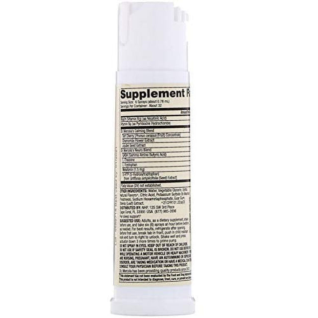 Dr. Mercola Melatonin Sleep Support Spray, Natural Raspberry, 25 Ml