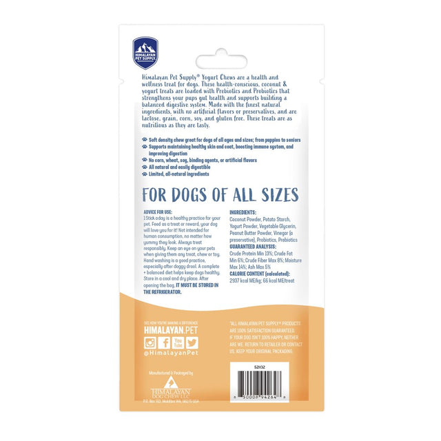 Himalayan Pet Supply Health and Wellness Yogurt Sticks Peanut Butter