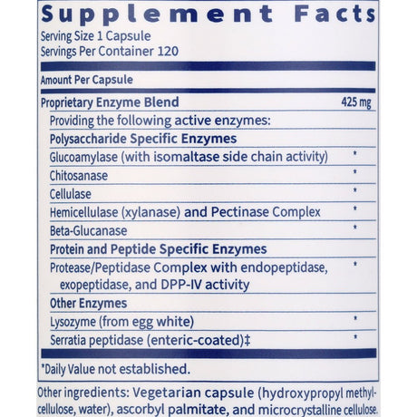 Klaire Labs Interfase - Digestive Enzyme Blend to Support GI Detox & Gut Flora Balance - Dairy-Free (120 Vegetarian Capsules)