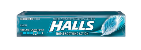Halls Cough Drops, Ice Peppermint (Box of 20)