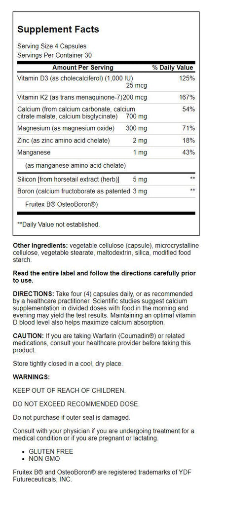 Life Extension Bone Restore with Vitamin K2 – Bone Health Supplement for Strong Bones – 3 Types of Absorbable Calcium, Vitamins D3 and K2, Minerals – Gluten-Free, Non-Gmo – 120 Capsules