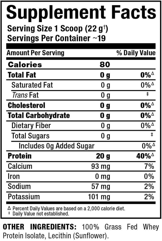 ALLMAX Nutrition ISO Tru – 100% Grass Fed Whey Protein Isolate - Unflavored - 425 Gram