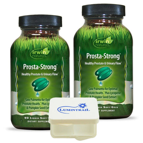 Irwin Naturals Prosta-Strong, Prostate Health - 90 Ct (2 Pack) + Pill Case