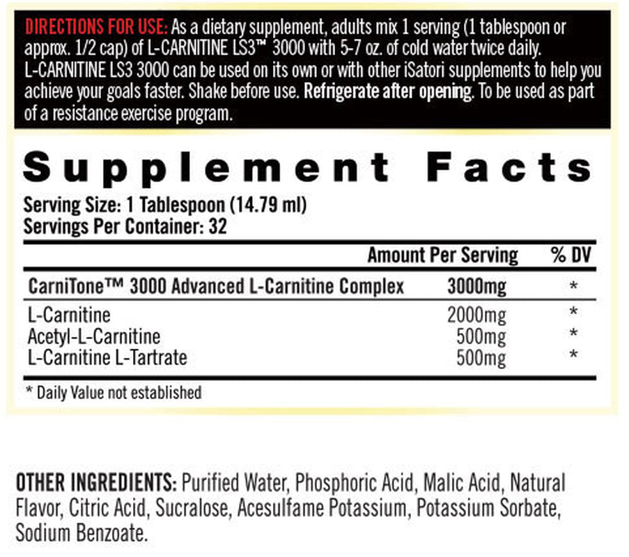 LS3 L-Carnitine - Fat Burner & Metabolism Booster