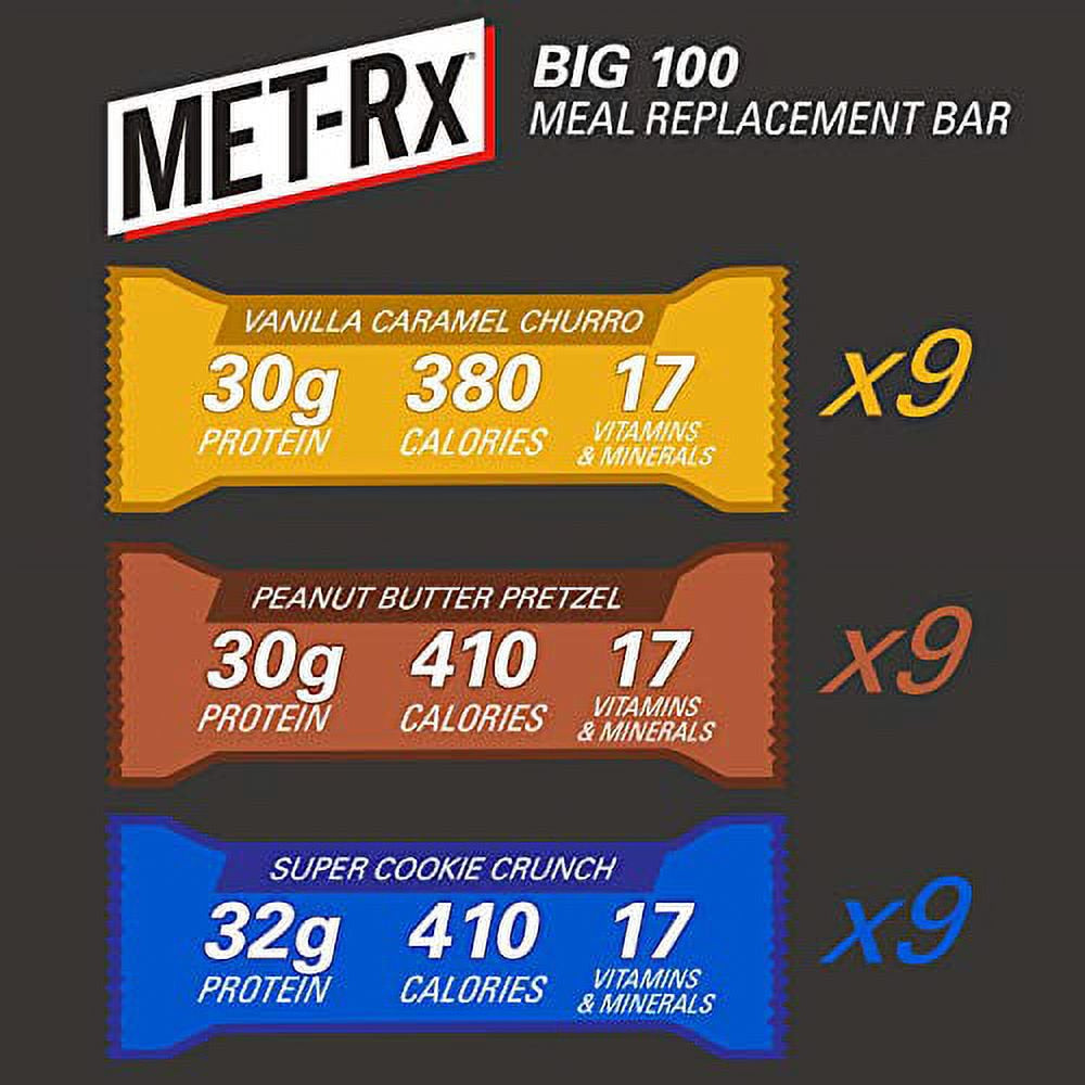 Collosal Protein Met-Rx Big 100 Protein Bars - Variety Pack of 27