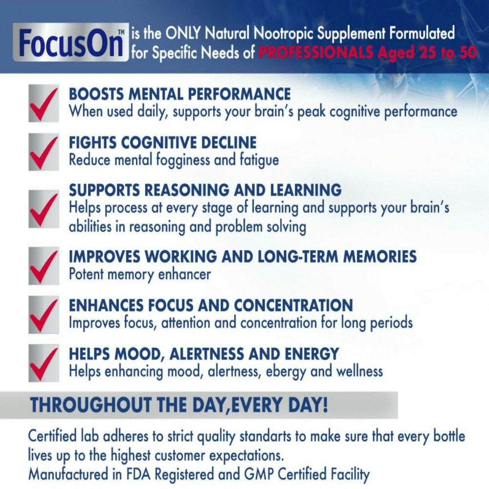 FocusOn Brain Supplement - Boost Focus & Memory