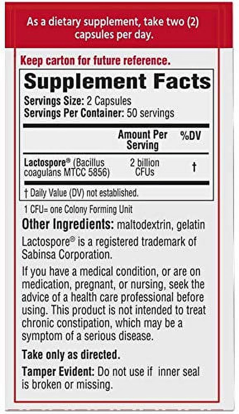 Bacid Probiotic 100Ct - Digestive Health Support