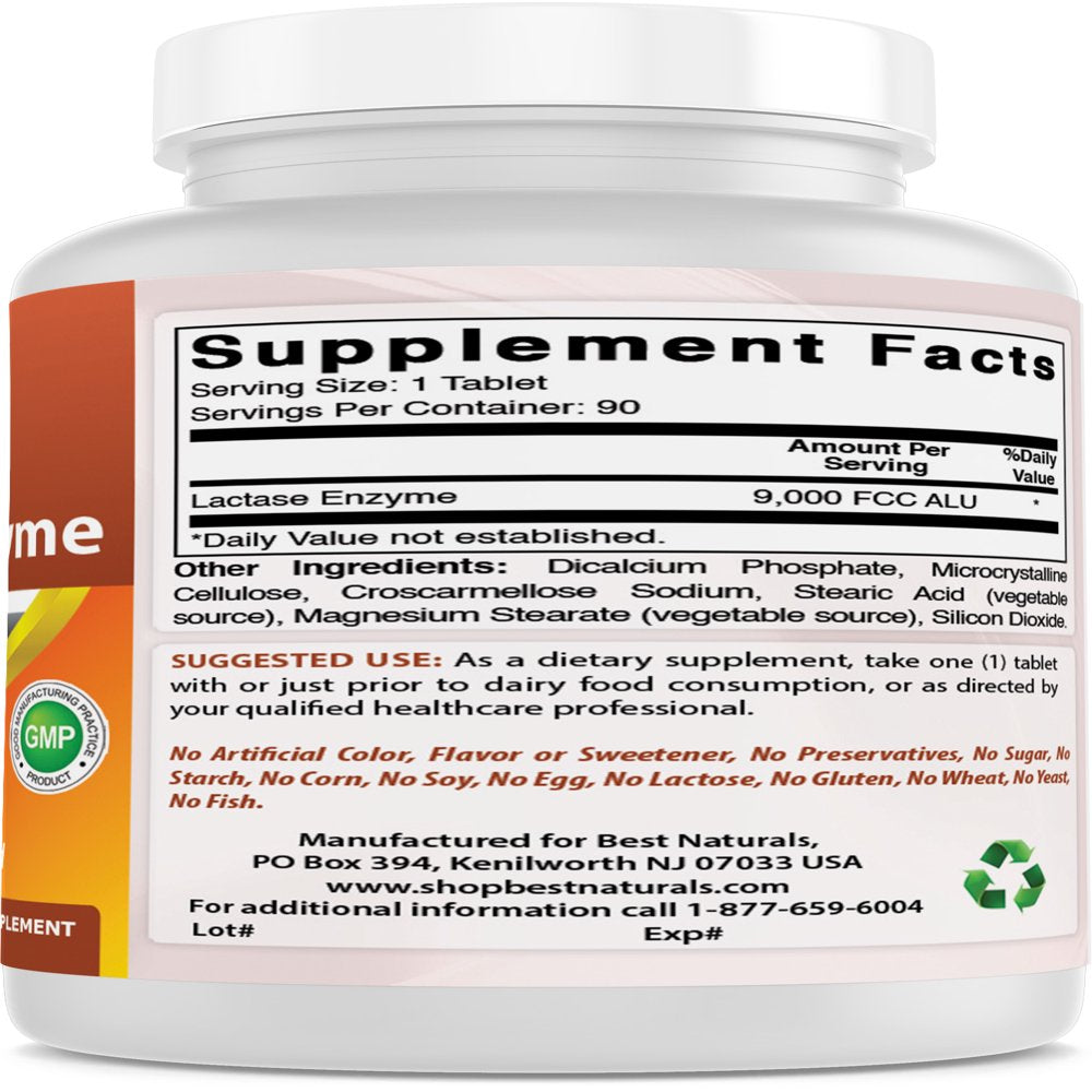 Lactase Enzyme 90 Tablets - Lactose Relief