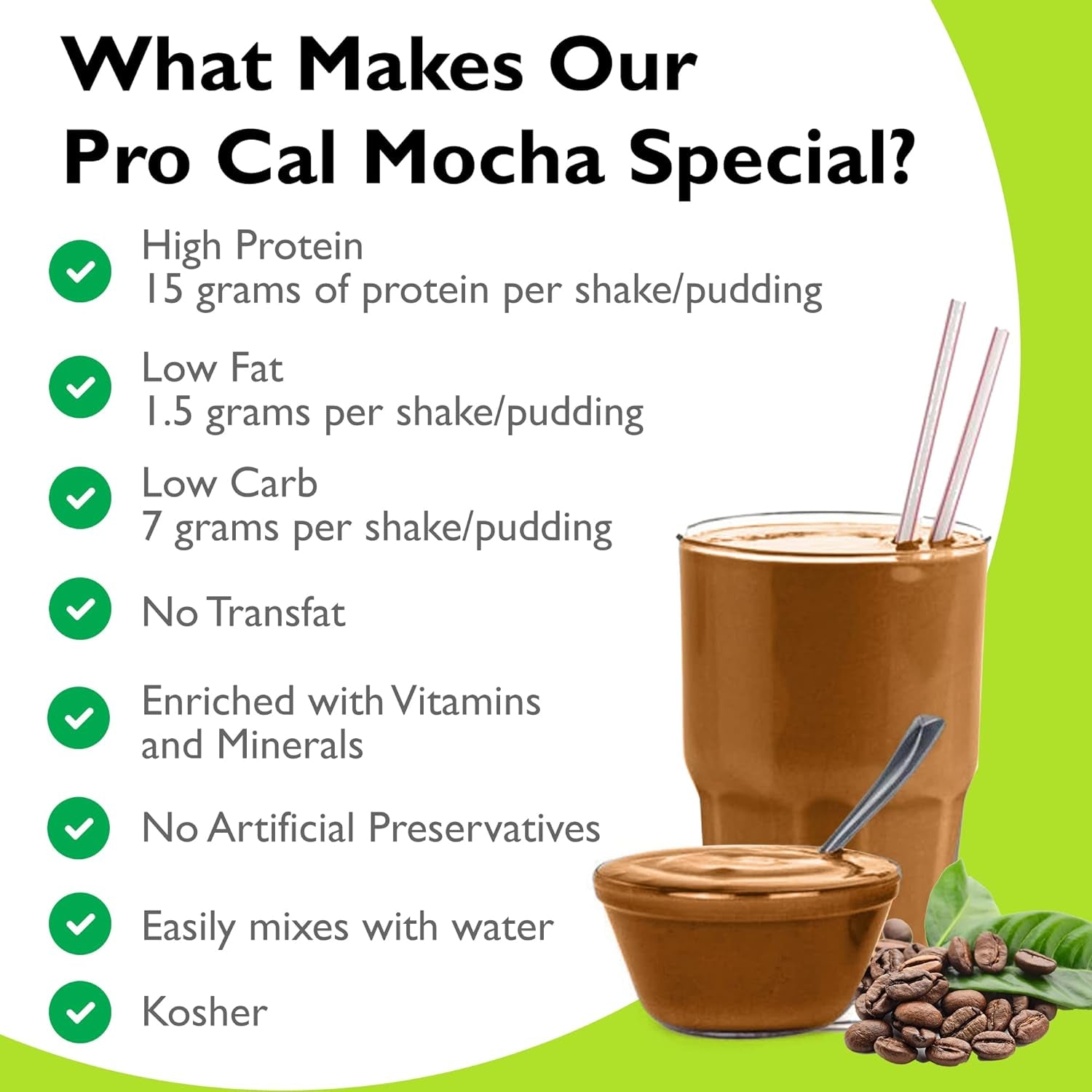Pro-Cal Mocha Protein Shake Mix - 7 Packets