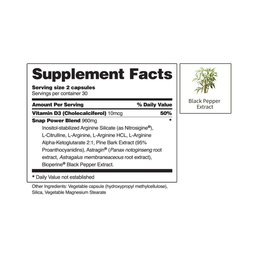L-Arginine & L-Citrulline - 60 Capsules | Snap Supplements