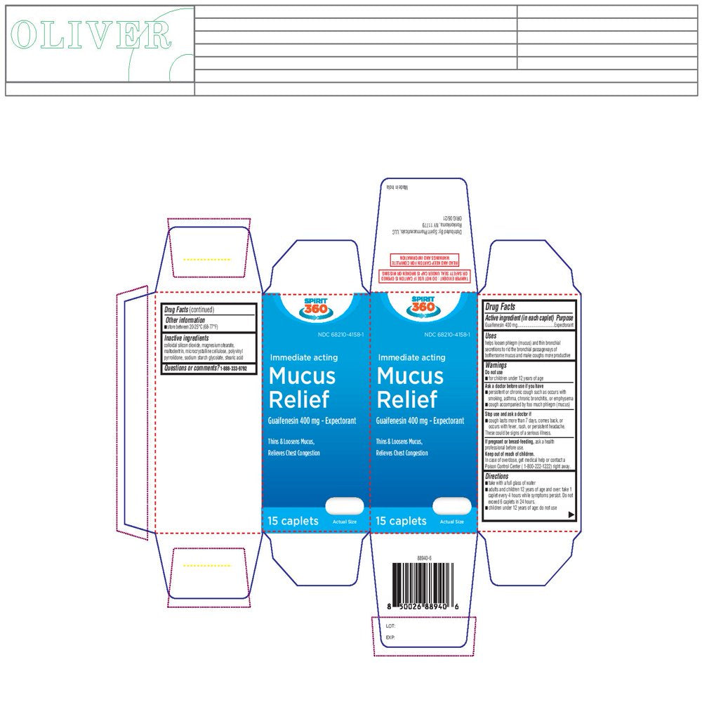 Spirit 360 Fast Acting Mucus and Phlegm Relief Caplets, 15 Caplets ...