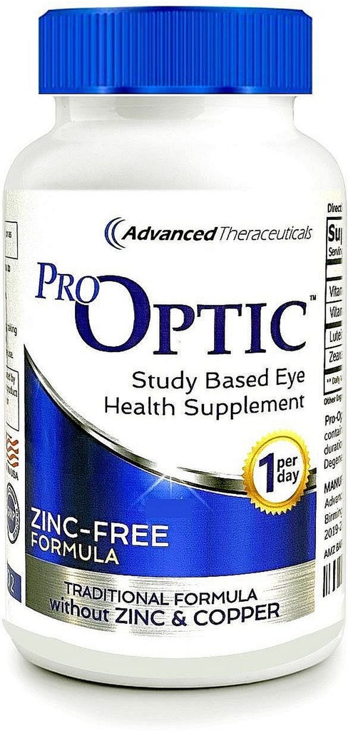 Pro-Optic Traditional AREDS 2 Based Formula (Zinc Free) One-Per-Day / 90 Day Supply
