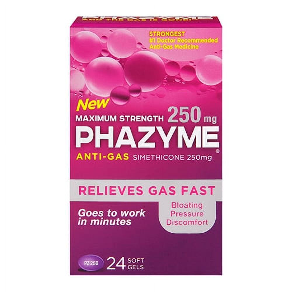 Phazyme 250 Mg, Maximum Strength Soft Gels - 24 Ea, 2 Pack