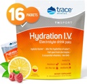Trace Minerals | Hydration I.V. Electrolyte Drink Packs | Full Spectrum Mineral Mix |Supports Rapid Rehydration, Energy, Stamina and Muscle Recovery | Raspberry Lemonade Flavor | 16 Packs