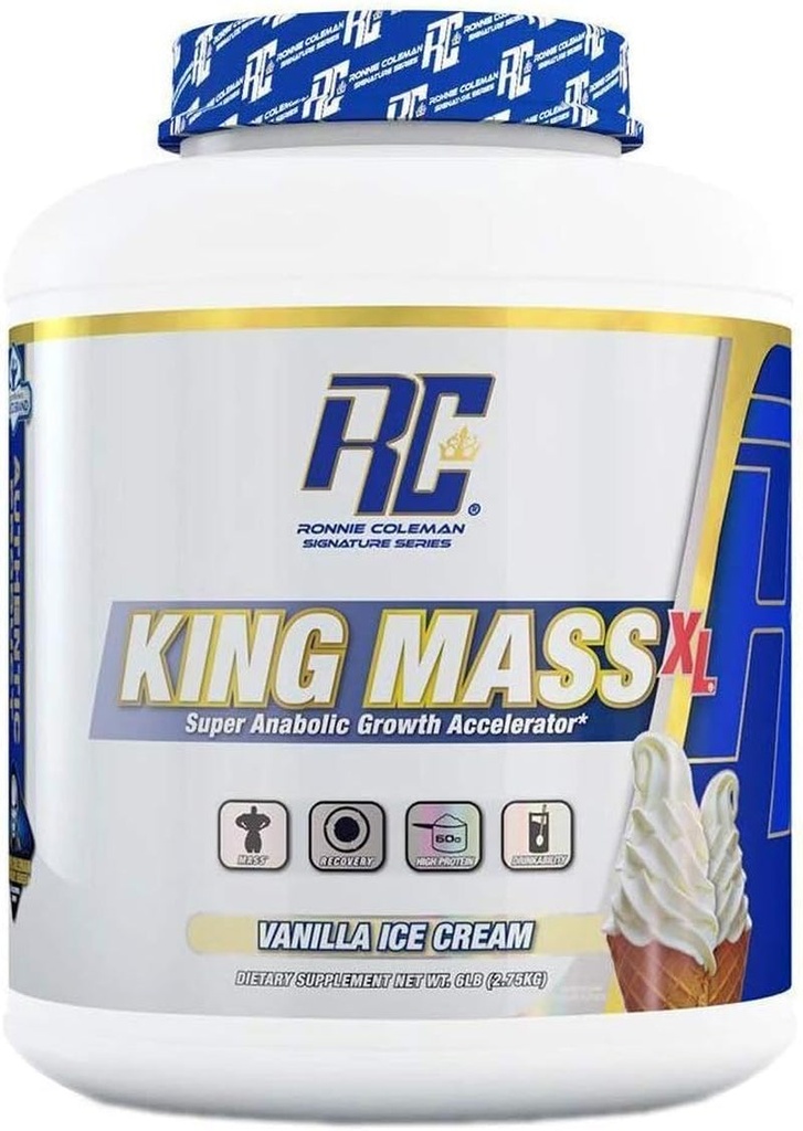 Ronnie Coleman Signature Series King Mass-Xl Vanilla Ice Cream Super Anabolic Growth Accelerator 6 Pound, 6 Pound