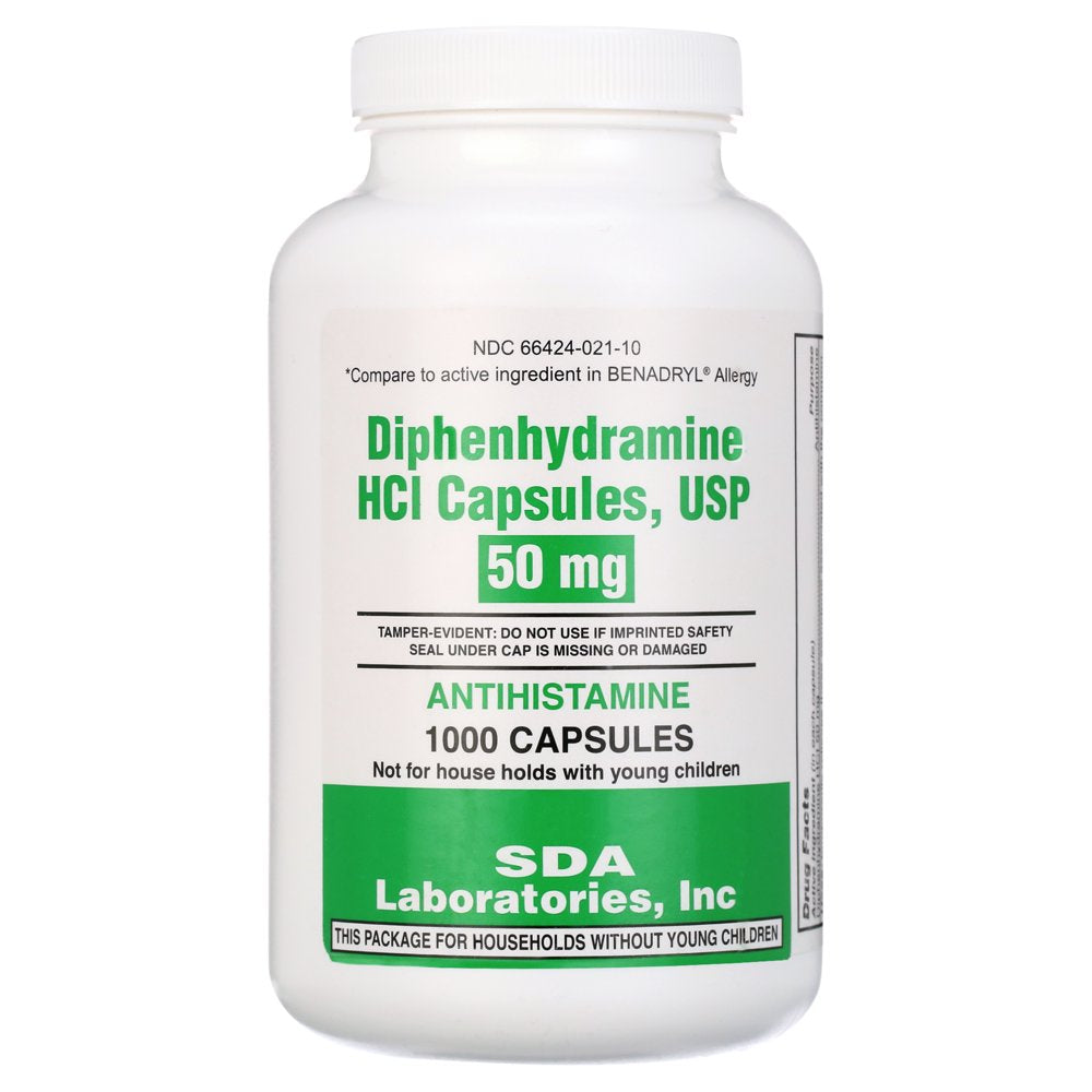 SDA Laboratories, INC Generic Benadryl Allergy - Diphenhydramine (50Mg) - 1000 Capsules