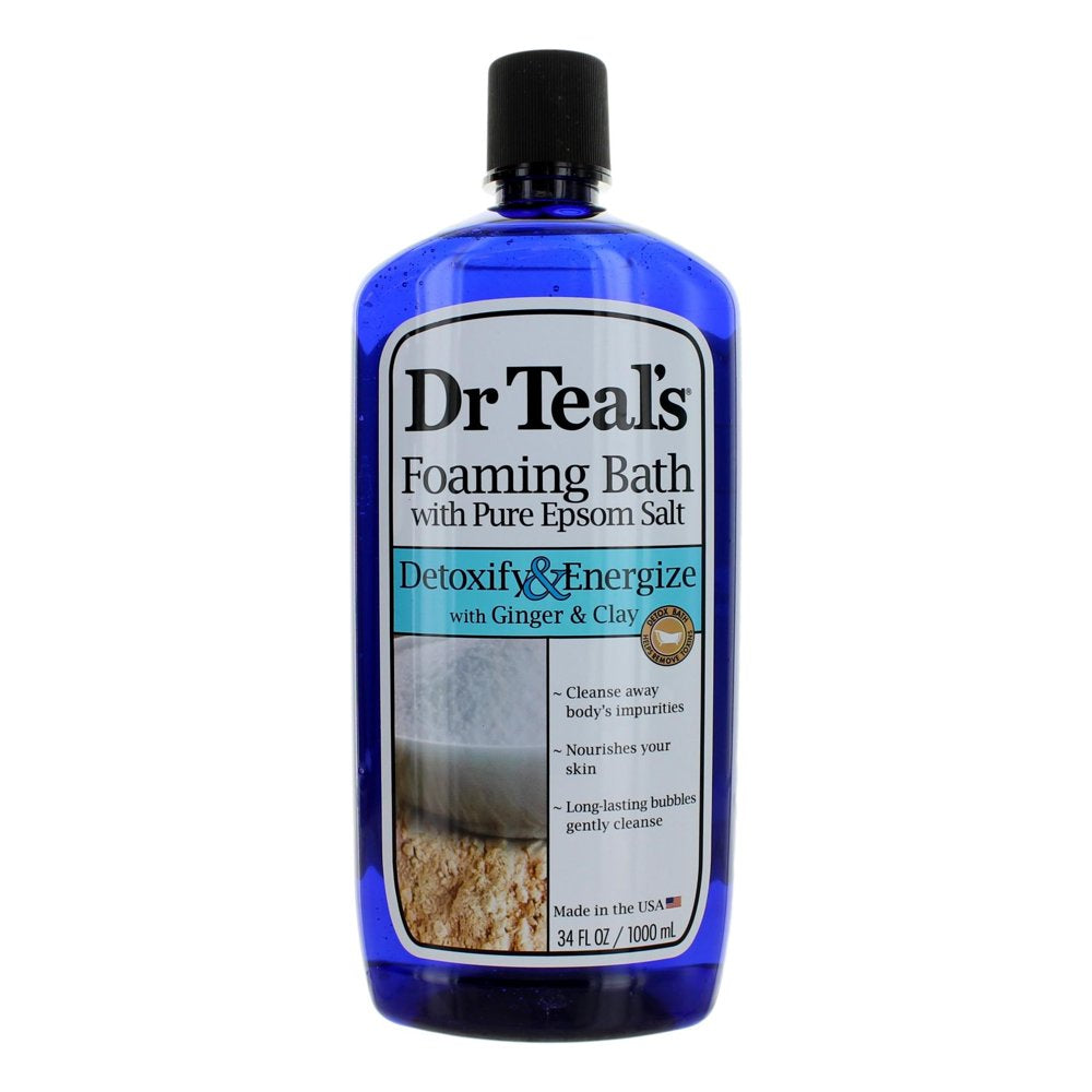 Dr Teal'S Detoxify & Energize Foaming Bubble Bath with Pure Epsom Salt, Ginger & Clay, 34 Fl.Oz.