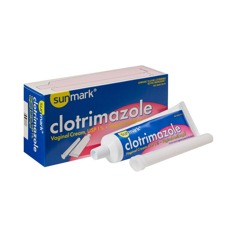 Sunmark Clotrimazole 7-Day Therapy Vaginal Antifungal Cream USP 1%, 1.5 Oz.