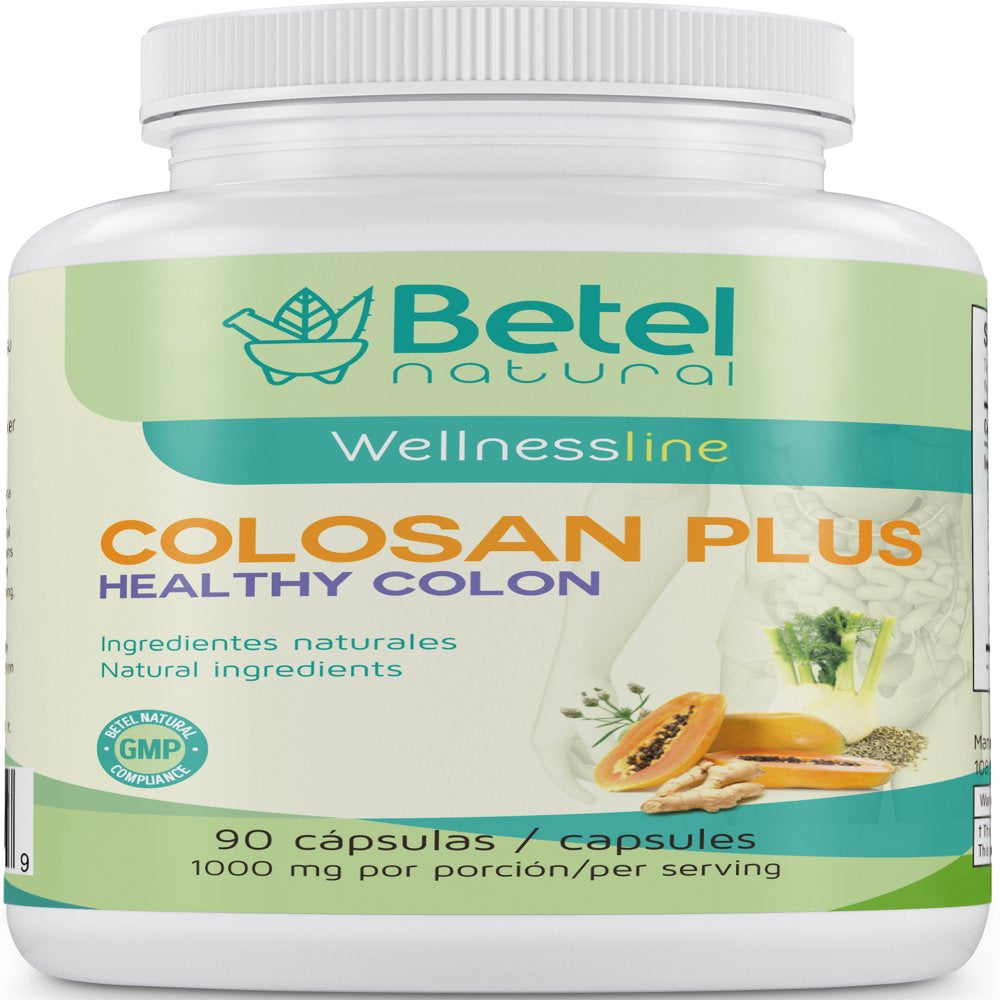 Colosan plus Colon Cleanse Capsules by Betel Natural - Healthy Colon Detox - 90 Capsules
