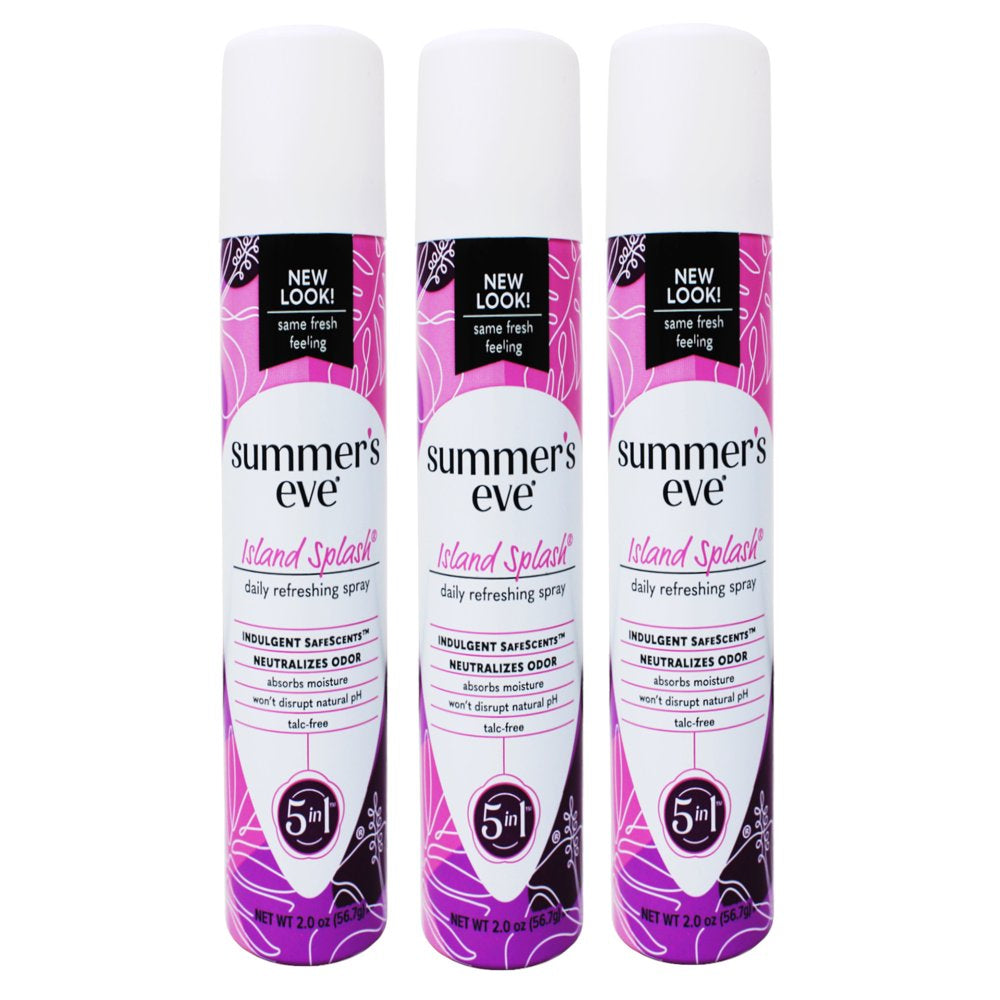 Summer'S Eve Feminine Deodorant Spray, Island Splash, 2-Ounce Cans 3 Pack