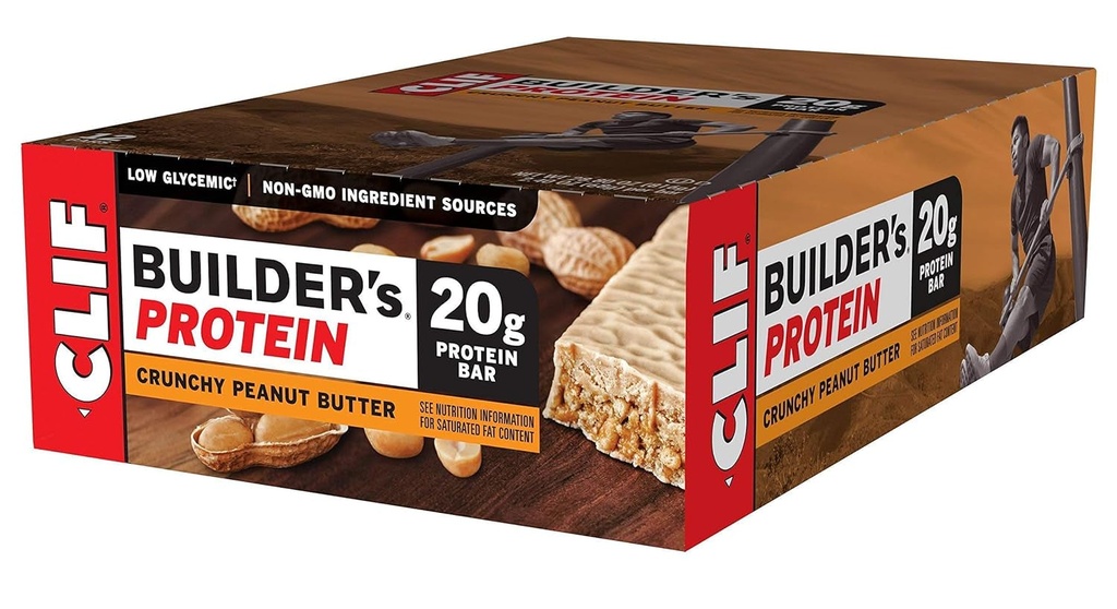 Clif Bar Crunchy Peanut Butter Energy Bars, 2.4 Oz Bars 12 Ea