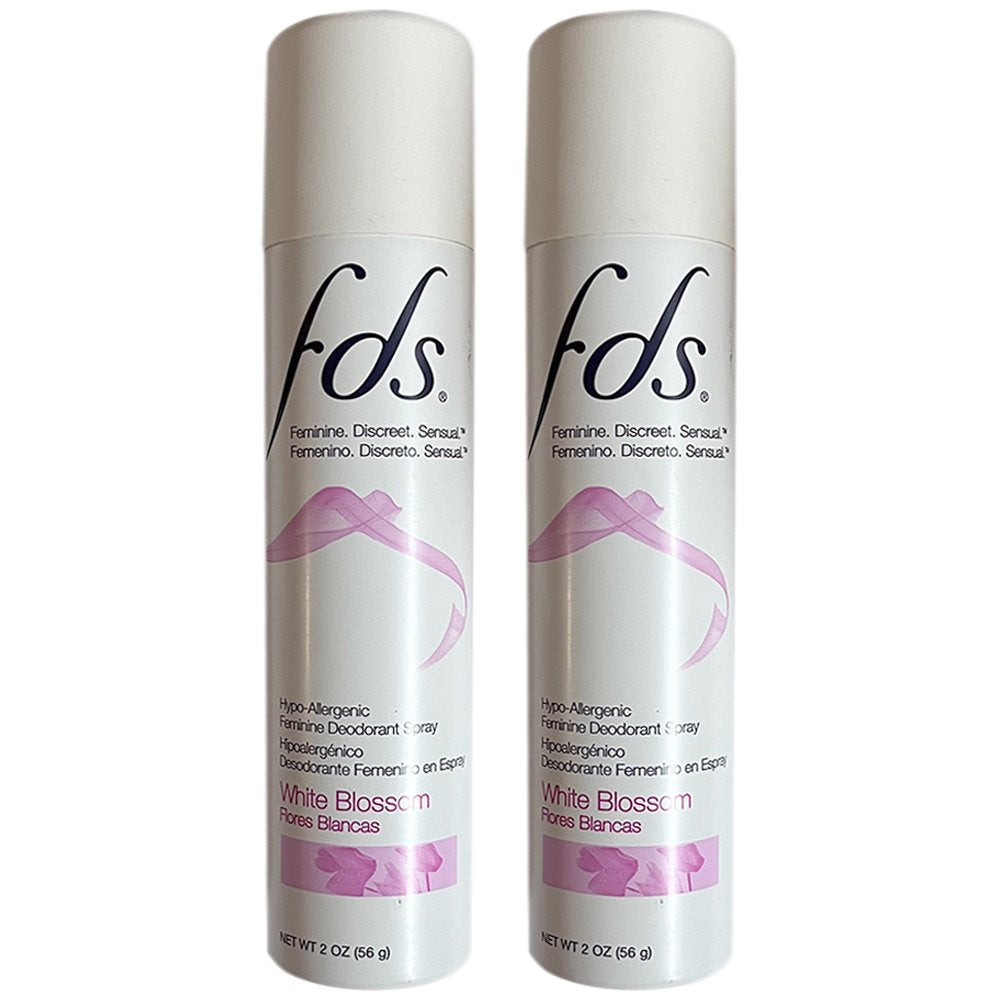 Pack of 2 New FDS Feminine Deodorant Spray, White Blossom, 2 Oz