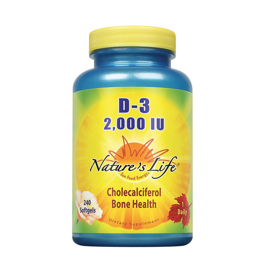 Nature'S Life D-3 Softgels, Cholecalciferol, 2000 IU, 240 Count