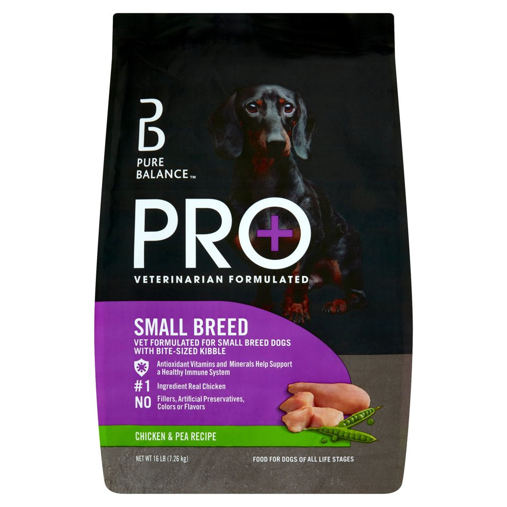 Pure Balance Pro+ Small Breed Chicken & Pea Recipe Dry Dog Food, 16 Lbs